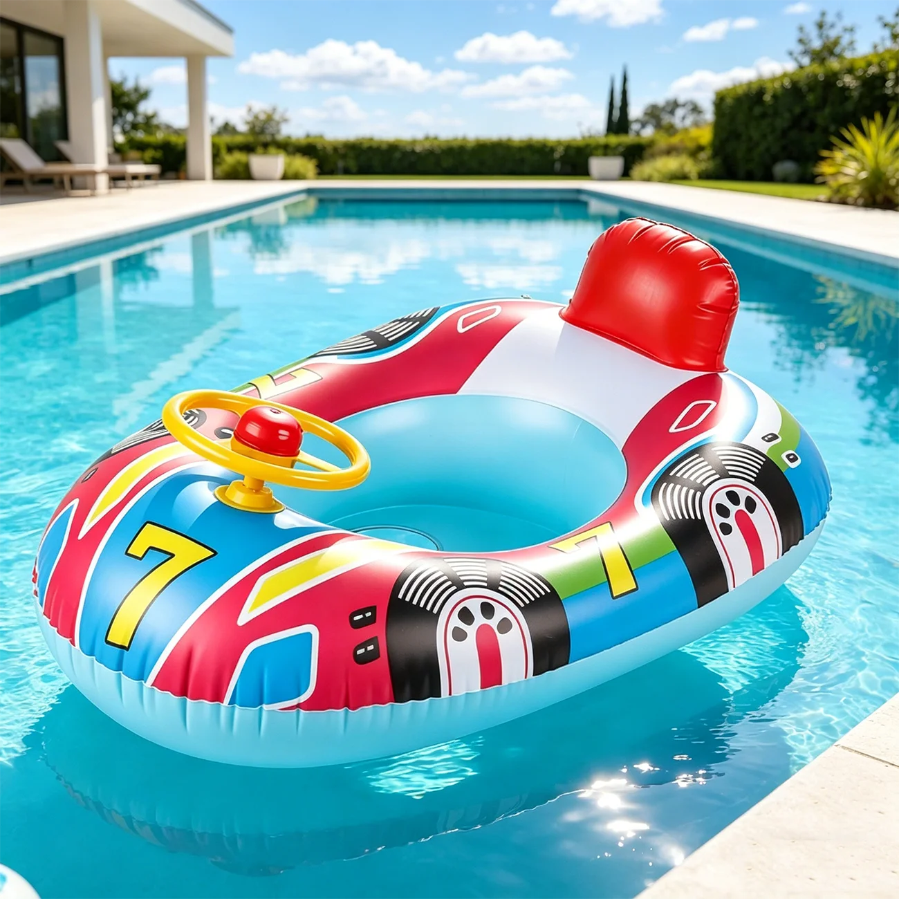 Kinder aufblasbarer Schwimmring | Interaktiver Lenkradsitz | Ungiftig | Poolspielzeug