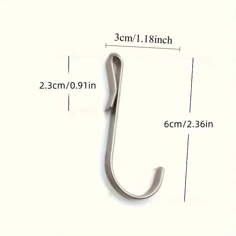 J-Haken Clips (6er-Pack) | Schnappverschluss-Design | Edelstahl | Vielseitig für Küche & Büro