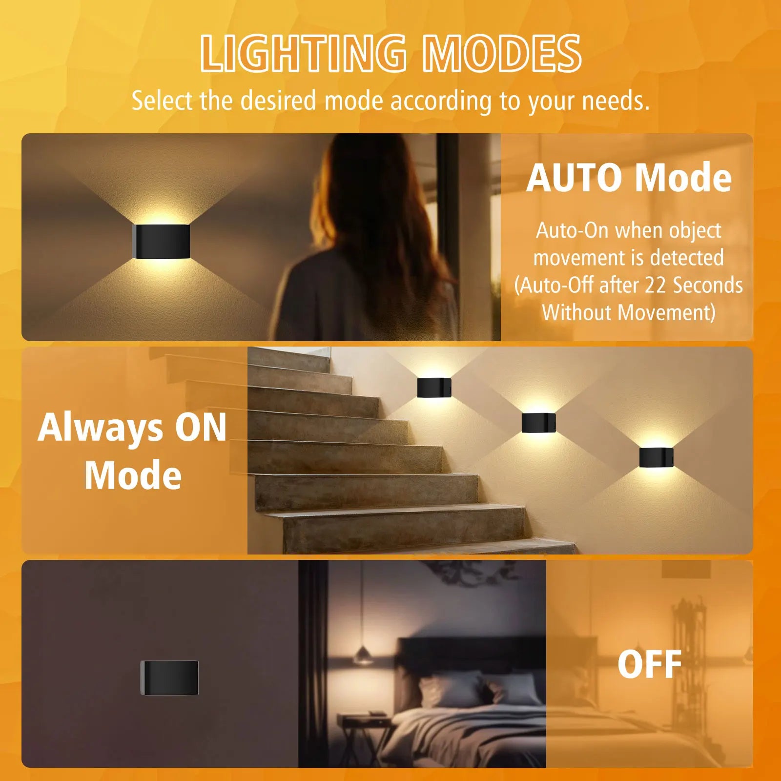 Luminova kabellose LED-Wandlampe mit Auf- und Abwärtslicht | Bewegungs ...
