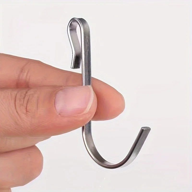 J-Haken Clips (6er-Pack) | Schnappverschluss-Design | Edelstahl | Vielseitig für Küche & Büro
