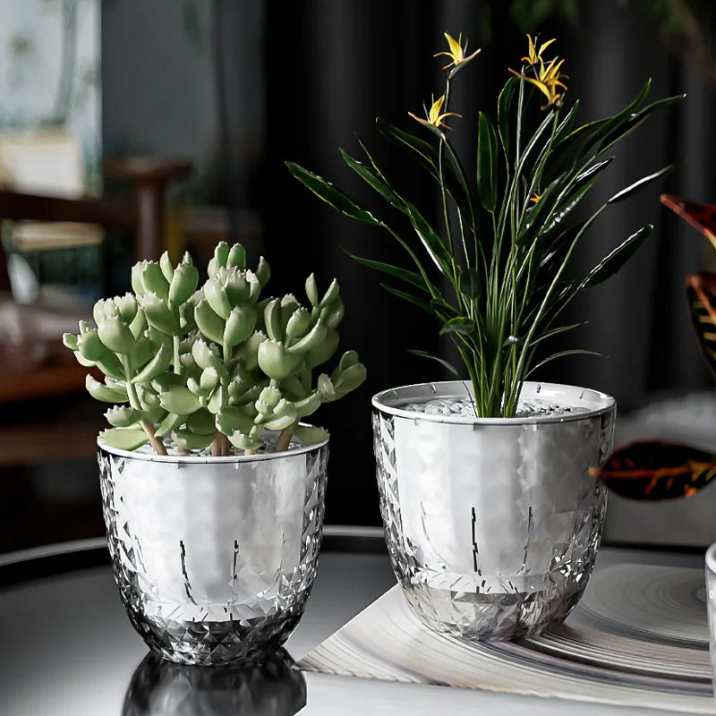 HydroFlora Transparenter Blumentopf mit Selbstbewässerung und Doppelwa ...